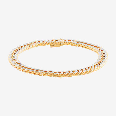 14K Gold 9 Inch Hollow Curb Chain Bracelet