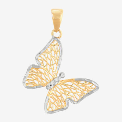 Womens 14K Gold Butterfly Pendant