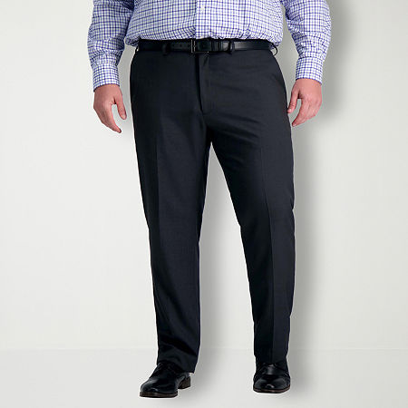 Haggar Premium Comfort Dress Pant - Straight Fit Flat Front Big & Tall Pant, 46 30, Black
