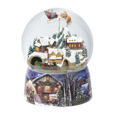 Roman 8" Musical Santa Train Dome Plays Music Christmas Tabletop Decor