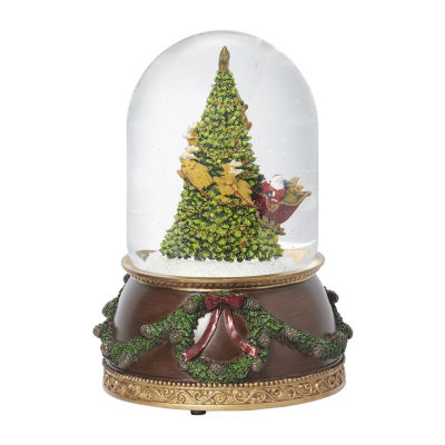 Roman 7.75" Musical Santa Dome Plays Music Christmas Tabletop Decor