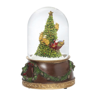 Roman 7.75" Musical Santa Dome Plays Music Christmas Tabletop Decor