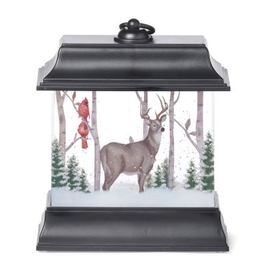 Roman 8.5" Led Deer Screen Lantern Lighted Christmas Tabletop Decor