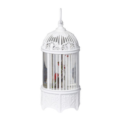 Roman 10.2" Led Birdcage Cardinal Lighted Christmas Tabletop Decor