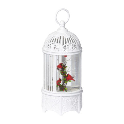 Roman 10.2" Led Birdcage Cardinal Lighted Christmas Tabletop Decor