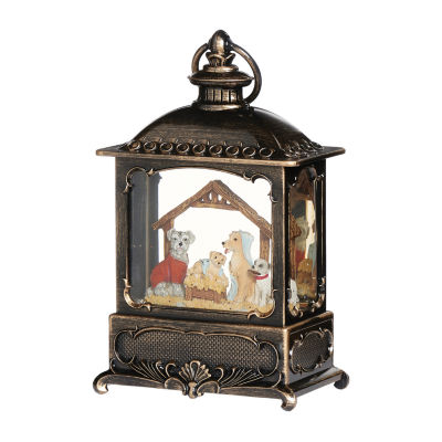 Roman 8.75" Led Canine Lantern Lighted Christmas Tabletop Decor