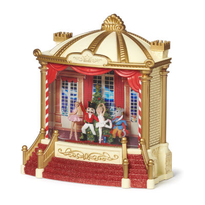 Roman 9.25" Led Swirl Stage With Nutcracker Lighted Christmas Tabletop Decor