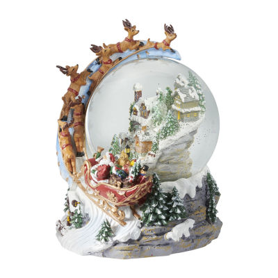 Roman 8" Led Santa Over Town Dome Lighted Christmas Tabletop Decor