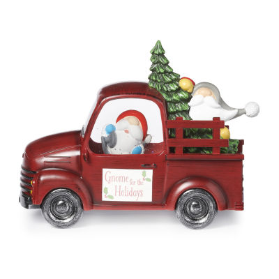 Roman "7.75"" Led Truck With Gnomes" Lighted Christmas Tabletop Decor