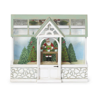 Roman 7.75" Led Green House With Santa Lighted Christmas Tabletop Decor