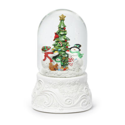 Roman 8" Led Dome Snowmen & Tree Lighted Christmas Tabletop Decor