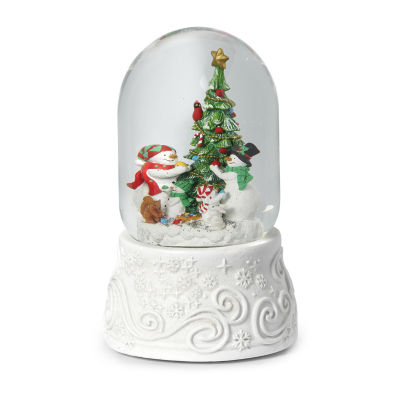 Roman 8" Led Dome Snowmen & Tree Lighted Christmas Tabletop Decor