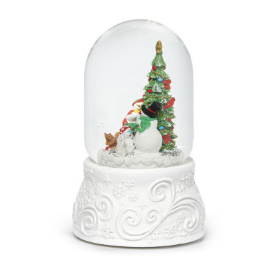 Roman 8" Led Dome Snowmen & Tree Lighted Christmas Tabletop Decor