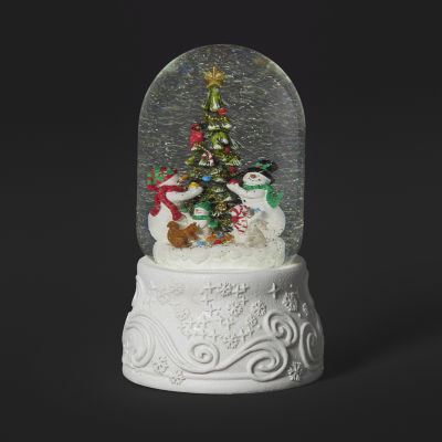 Roman 8" Led Dome Snowmen & Tree Lighted Christmas Tabletop Decor