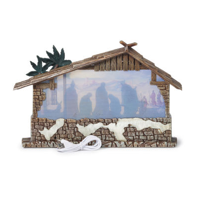 Roman 8.25" Led Nativity Stable Lighted Christmas Tabletop Decor