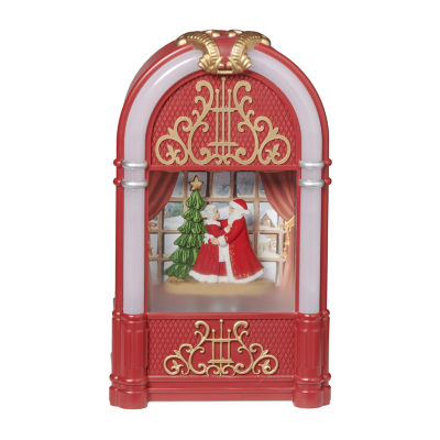 Roman 9.7" Lighted Jukebox Dancing Santa Lighted Christmas Tabletop Decor