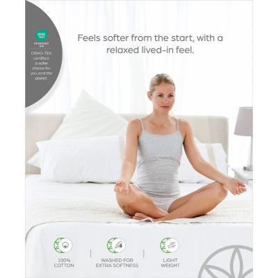 Gaiam® Relax 100% Cotton Garment Washed 4pc Sheet Set