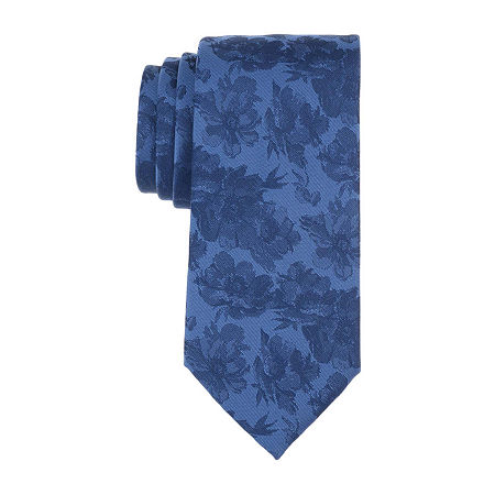 J. Ferrar Hallett Floral Tie, One Size, Blue