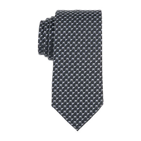 J. Ferrar Fazel Neat Chevron Tie, One Size, Black