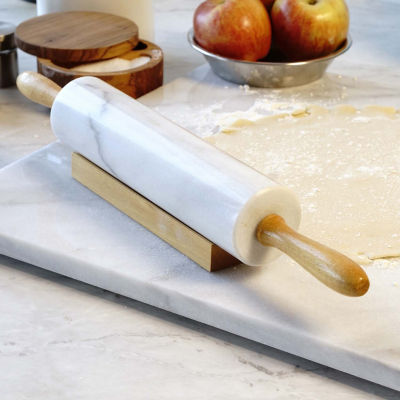 Design Imports White Marble 10" Rolling Pin