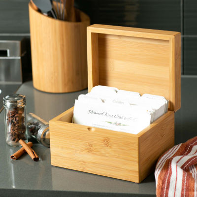 Design Imports Bamboo Recipe Box