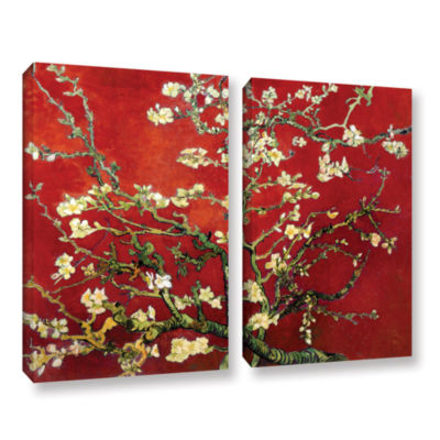 Brushstone Red Blossoming Almond Tree 2-pc. Gallery Wrapped Canvas Wall Art