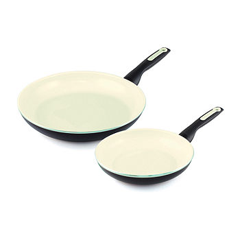 GreenPan Rio Ceramic 2-pc. Aluminum Dishwasher Safe Non-Stick Cookware Set,  Color: Black - JCPenney