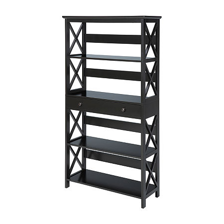 Oxford 5-Shelf Bookcase, One Size, Black