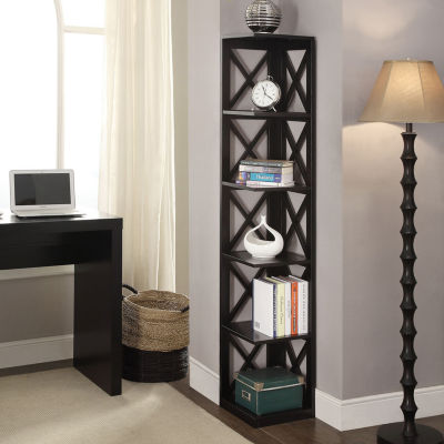 Oxford 5-Shelf Corner Bookcase