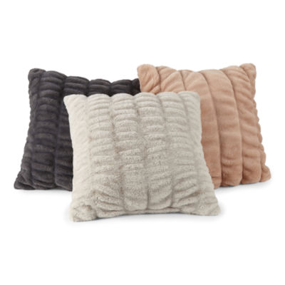Loom + Forge Rouched Fur Square Throw Pillow