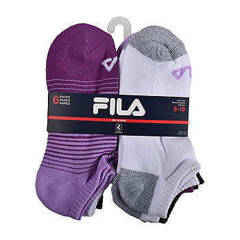 Marca FilaFila Women's 6-Pack Color Block Stripe Half Cushion No Show Socks 