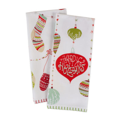 Design Imports Xmas Trimmings 2-pc. Dish Cloth