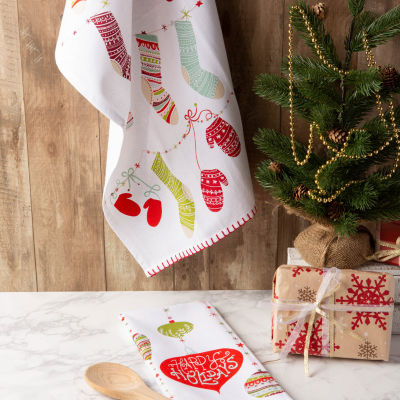 Design Imports Xmas Trimmings 2-pc. Dish Cloth