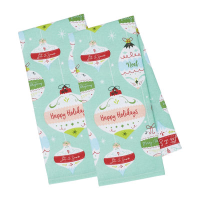 Design Imports Holiday Ornaments 2-pc. Dish Cloths