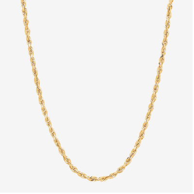 10K Gold 18-22" 3mm Rope Chain Necklace