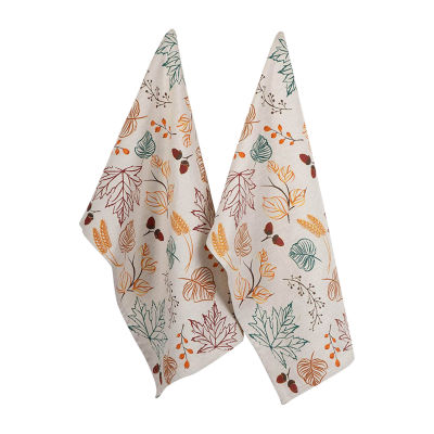 Design Imports Autumn Leaves 2-pc. Dish Cloths