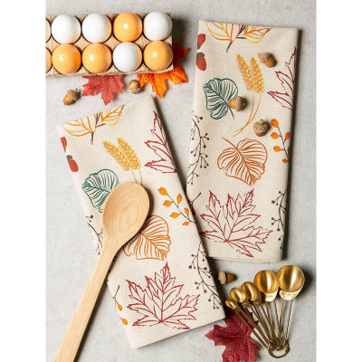 Design Imports Autumn Leaves 2-pc. Dish Cloths