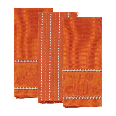 Design Imports Burnt Orange Harvest 3-pc. Dish Cloths