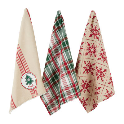 Design Imports Noel Tree 3-pc. Dish Cloths