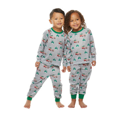 North Pole Trading Co. Christmas Camper Unisex Crew Neck Long Sleeve 2-pc. Pant Pajama Set