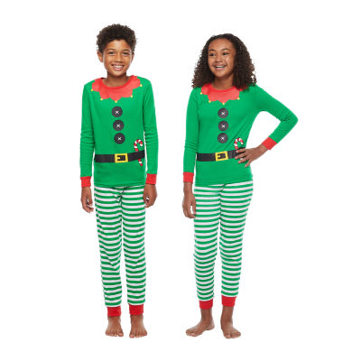 Secret Santa & Elf Family Matching Pajamas Little & Big Unisex 2-pc. Christmas Pajama Set