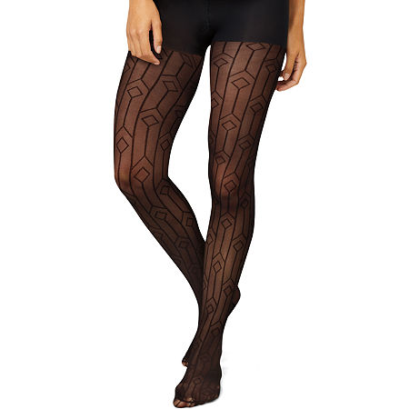 Hanes Womens Ecosmart Control Top Not Applicable Animal Tights, Small, Black