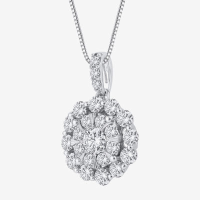 Diamond Blossom Womens / CT. T.W. Mined White Diamond 10K Gold Pendant Necklace
