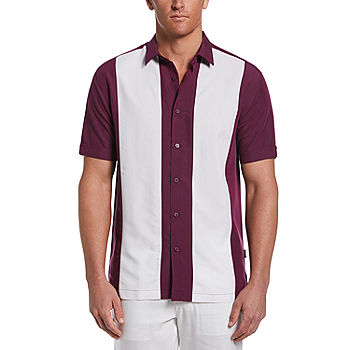 grade Productive depart Cubavera Mens Classic Fit Short Sleeve Button-Down Shirt, Color: Grape Wine  - JCPenney