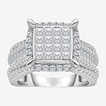 Womens 2 CT. T.W. Genuine White Diamond 10K White Gold Engagement Ring