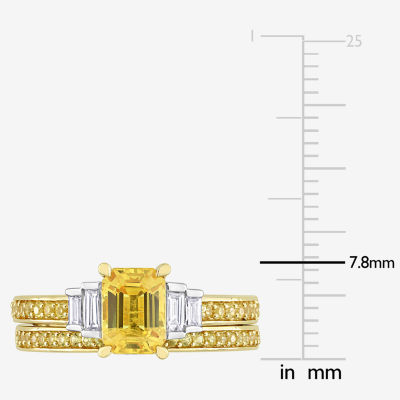 Womens / CT. T.W. Genuine Yellow Sapphire 14K Gold Side Stone Bridal Set