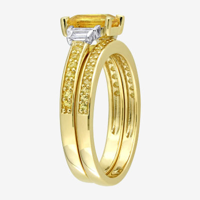 Womens / CT. T.W. Genuine Yellow Sapphire 14K Gold Side Stone Bridal Set