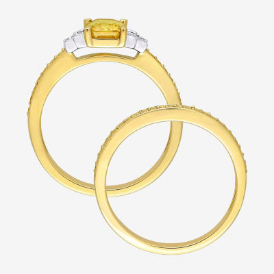 Womens / CT. T.W. Genuine Yellow Sapphire 14K Gold Side Stone Bridal Set