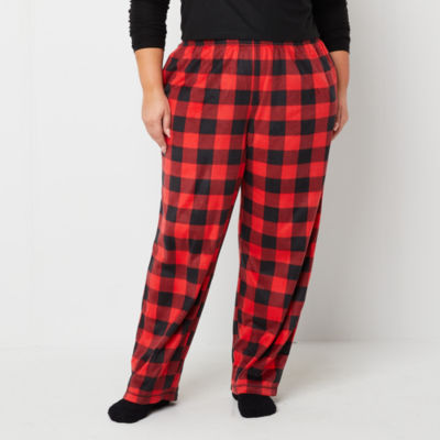 Sleep Chic Womens Plus Fleece Pajama Pants with Sock