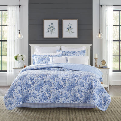 Laura Ashley Brighton Quilt Set USHSA91218532, Color Blue JCPenney